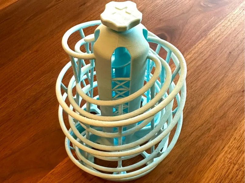 Print-In-Place Double Helix Marble Run