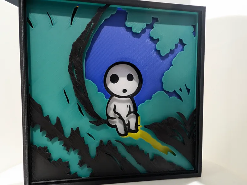 Kodama Shadow Box – Ghibli-Inspired Multi-Layer