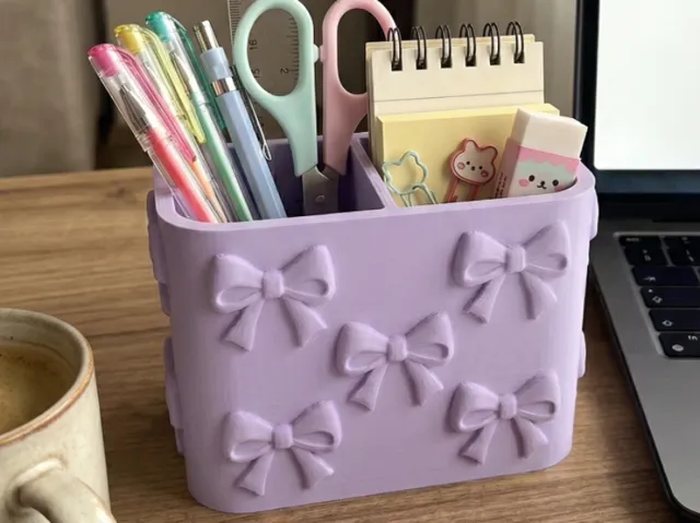 Bow Desk Organizer | Aesthetic Stationery Holder