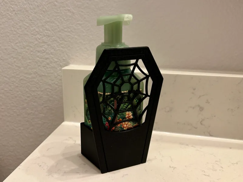 Coffin Spiderweb Foaming Soap Dispenser Sleeve