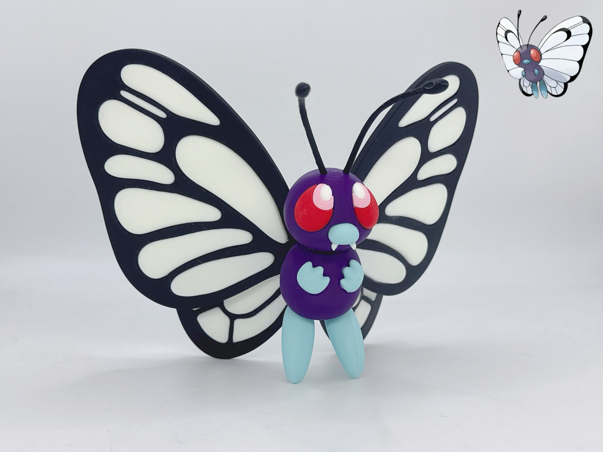 Miniatura 1 do modelo 3D butterfree宝可梦图鉴012巴大蝶分色拼装