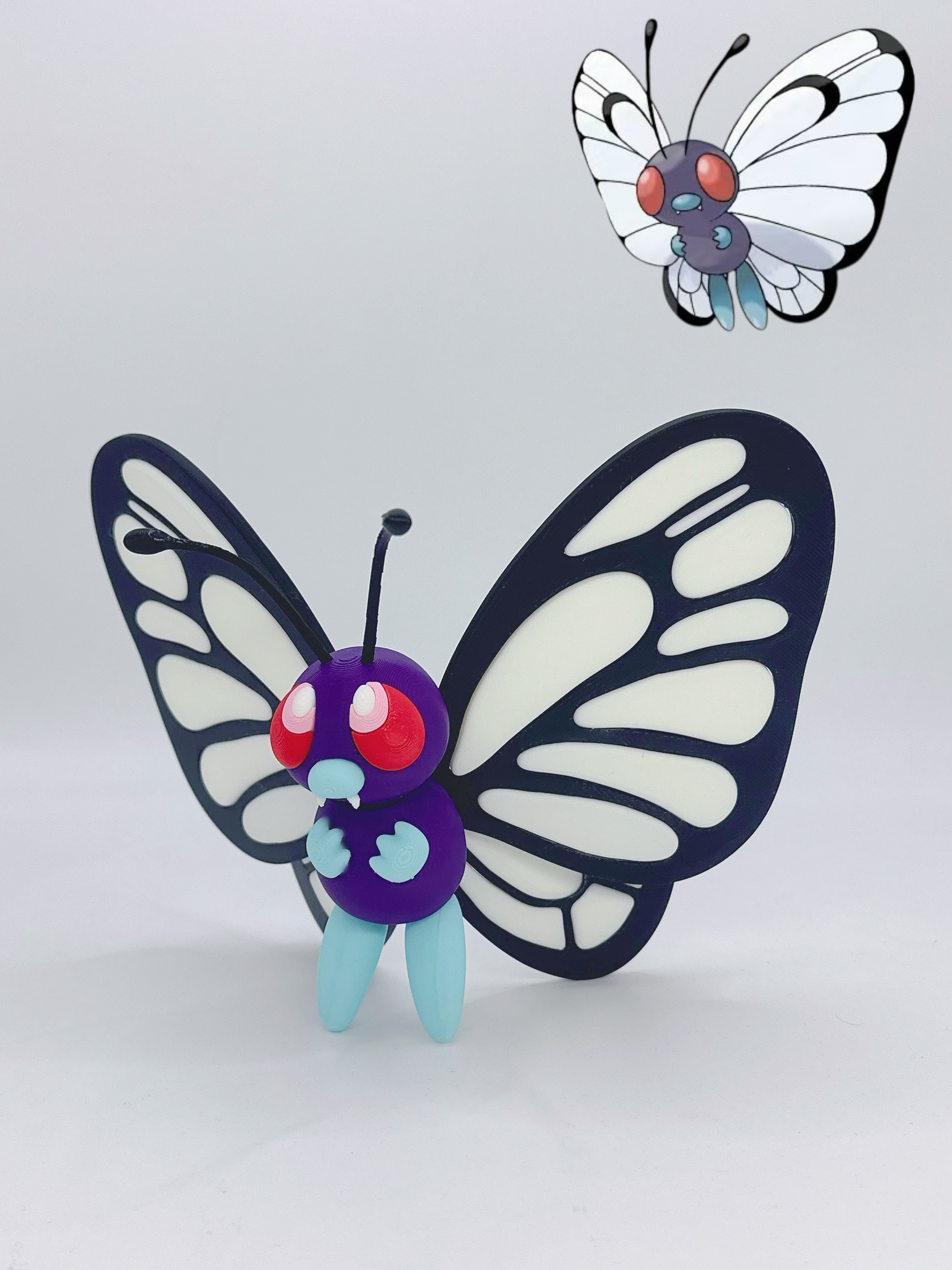 Miniatura 2 do modelo 3D butterfree宝可梦图鉴012巴大蝶分色拼装