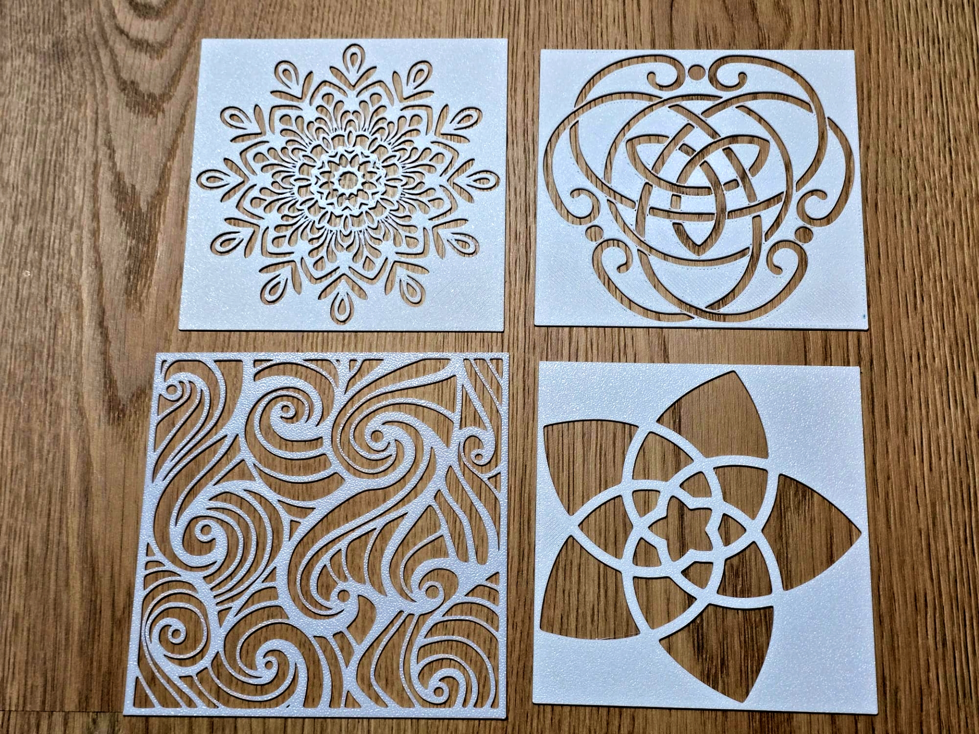 Flower Mandala Nordic Swirl Stencil Template Set
