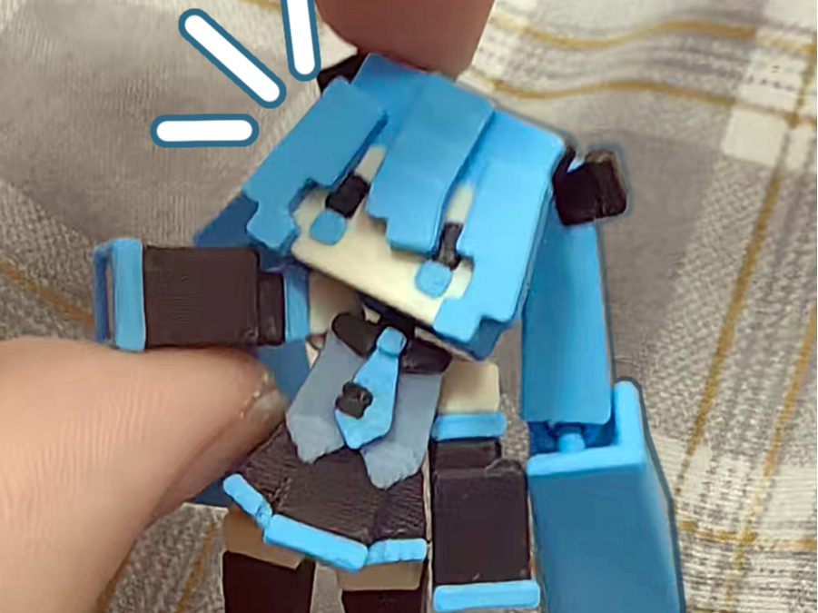 Miniatura 1 do modelo 3D 像素初音未来 可动关节铰链玩偶