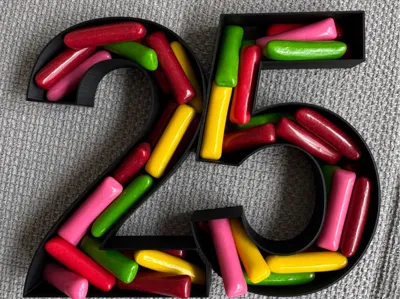 25th Birthday - Shape for decoration, candies, moss etc.