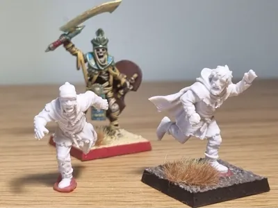 Terrified fleeing medieval peasants