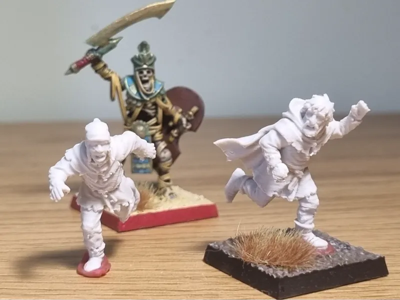 Terrified fleeing medieval peasants