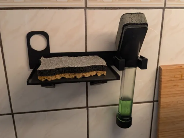 Kitchen Sink Sponge & Dish Wand Holder