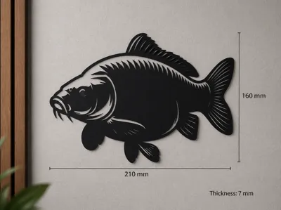Solid Koi Carp Wall Art | 210x160mm | 7mm Thick