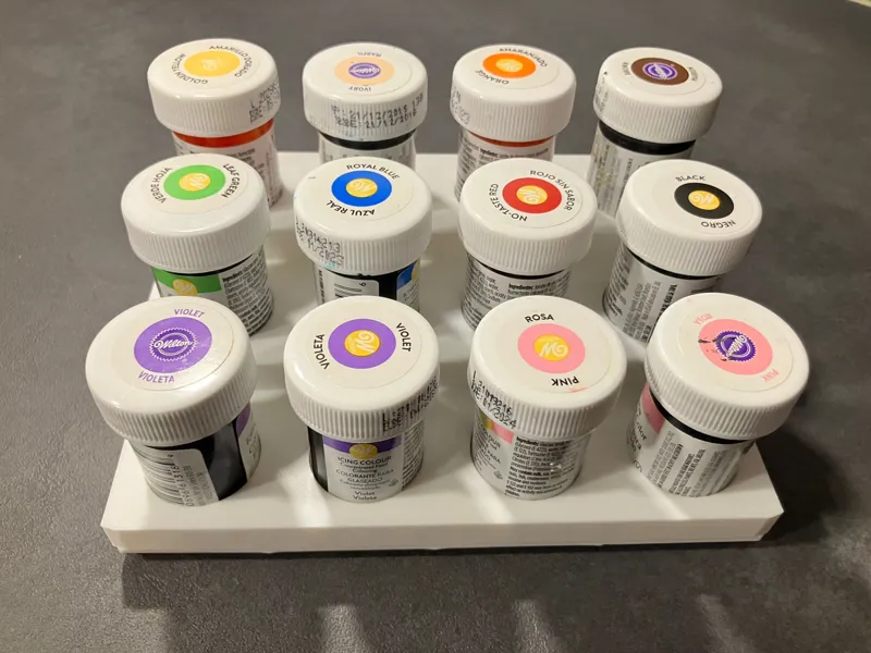Gridfinity Wilton food colors display