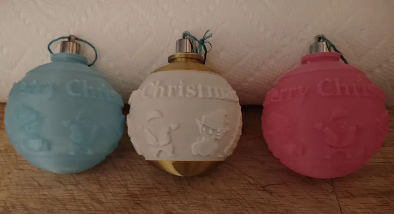 Lights up by themself Merry Christmas Ornaments.