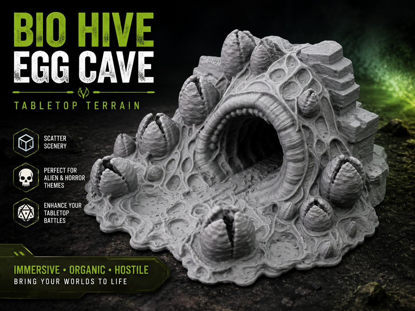 Bio Hive Egg Cave – Alien Terrain für Tabletop 