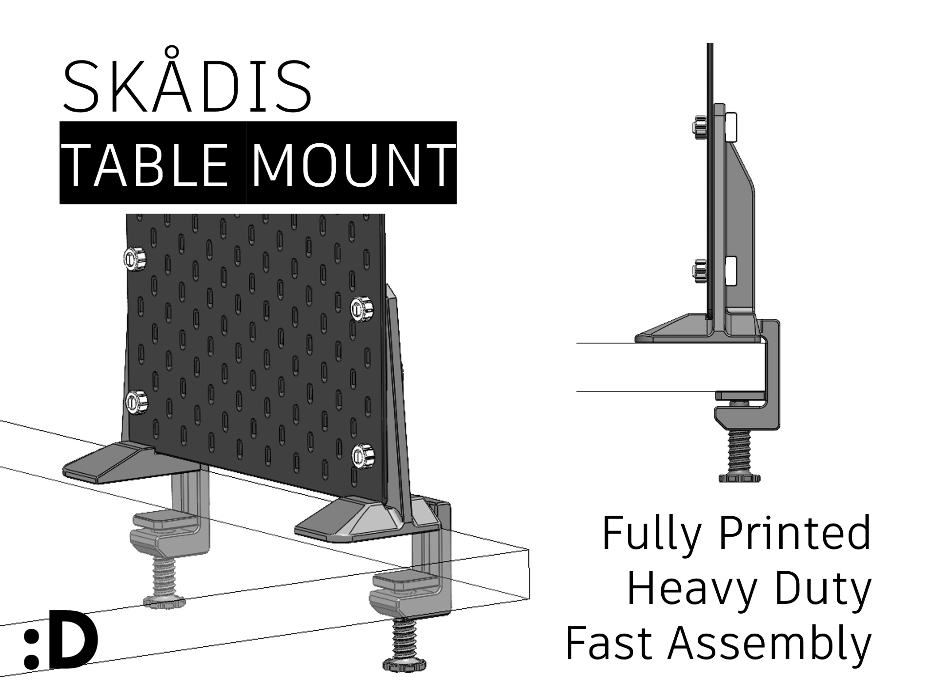 IKEA SKADIS Desk / Table Mount Stand Clamp