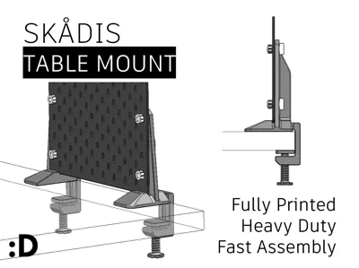 IKEA SKADIS Desk / Table Mount Stand Clamp