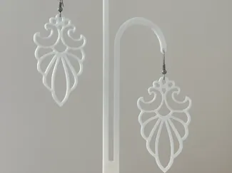 White Baroque Earrings
