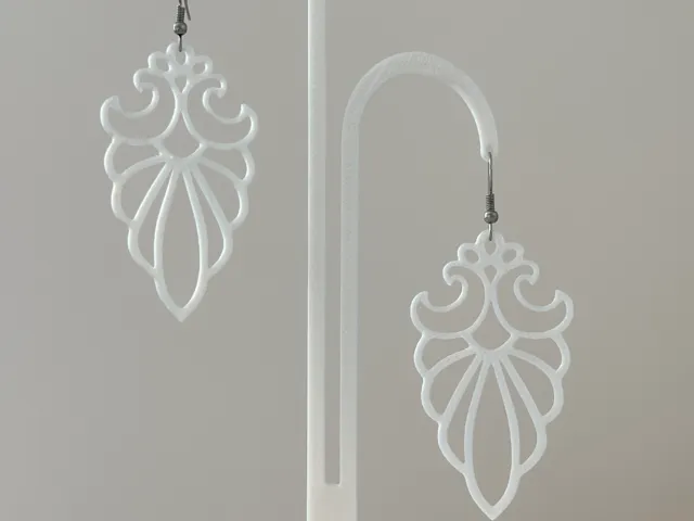 White Baroque Earrings