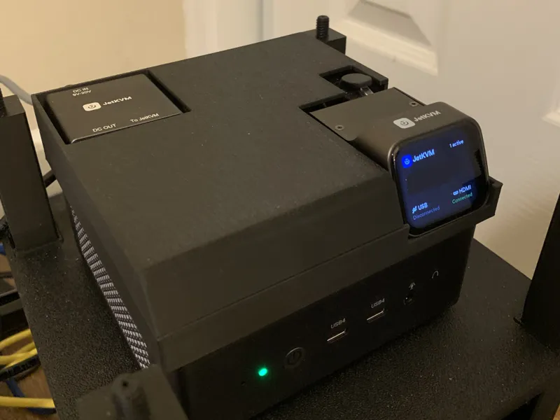 JetKVM + DC Module mount for Minisforum UM790 Pro