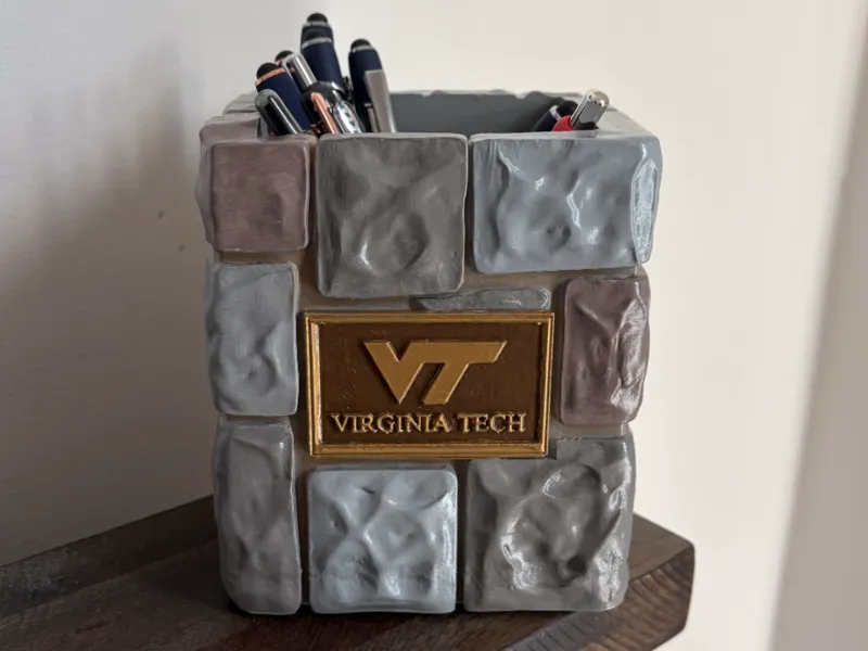 Virginia Tech Hokie Stone Pen Holder