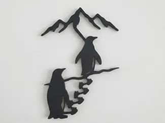 Minimalist Penguin Wall/Line Art - Nature Decor