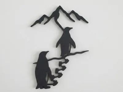 Minimalist Penguin Wall/Line Art - Nature Decor