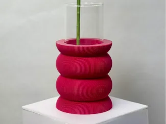 Layered Ring Vase – Glass Insert Type