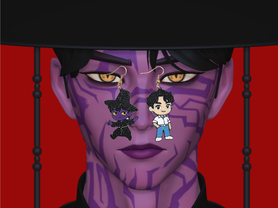 Jinu and bad Jinu Soda-Pop earrings