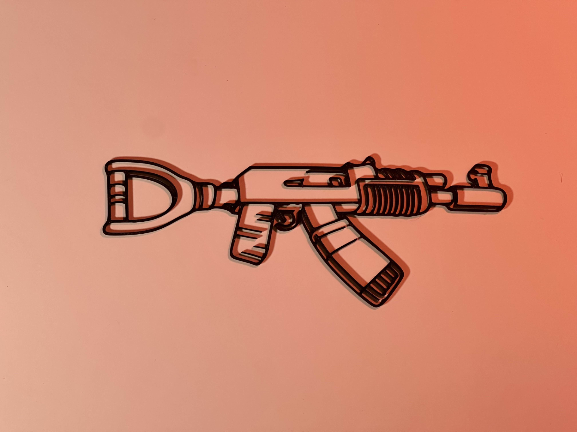 Art mural Line Art Assault Rifle Rust