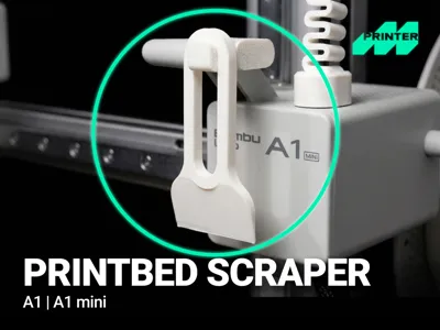 Print Bed Scraper + Holder | A1 & A1 Mini