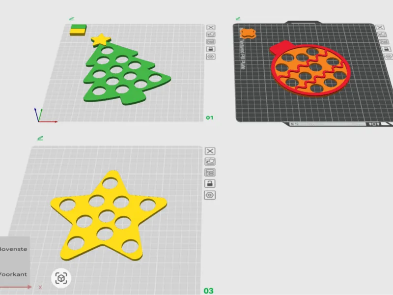 Kerstvormen voor magnetische fiches 