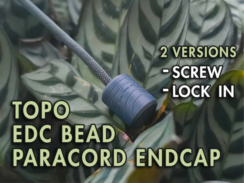 Paracord end cap with topo pattern - EDC bead