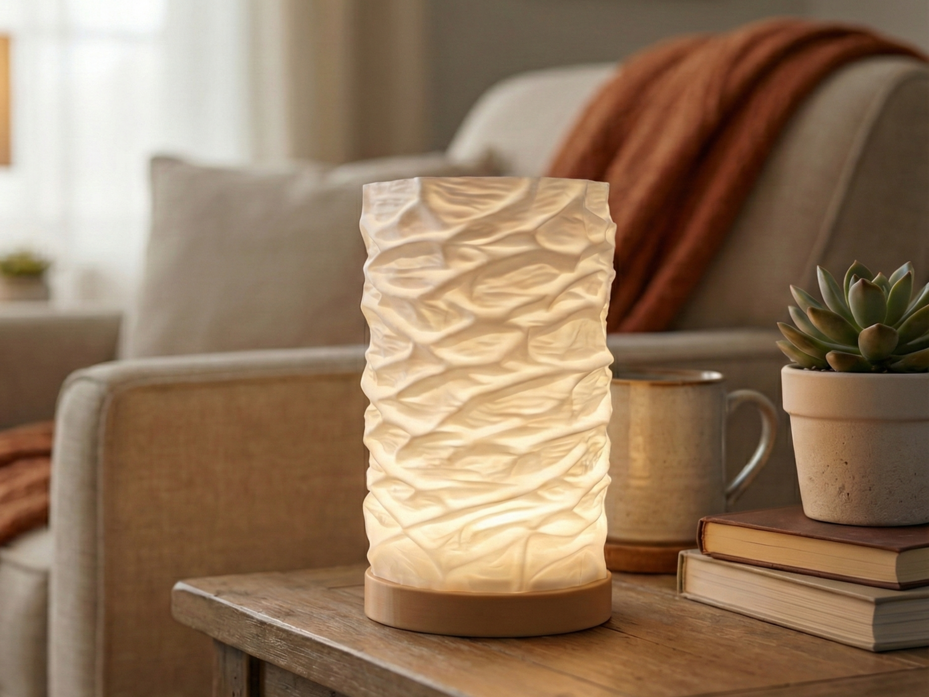 Crushed Linen Lamp [Vase Mode] [LED 001]