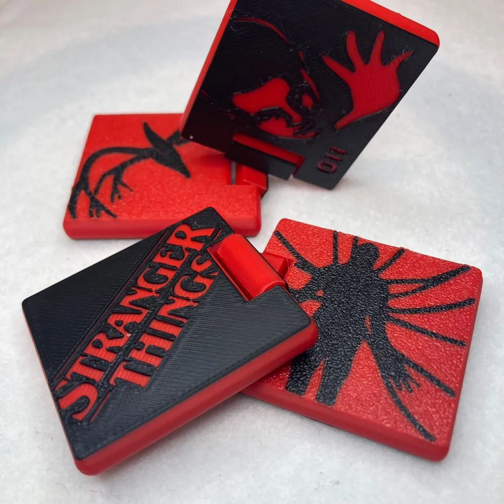 Stranger Things Fidget Rings Stranger Things Slider + Flip Fidget Toy (48 mins) - Free 3D Print ...
