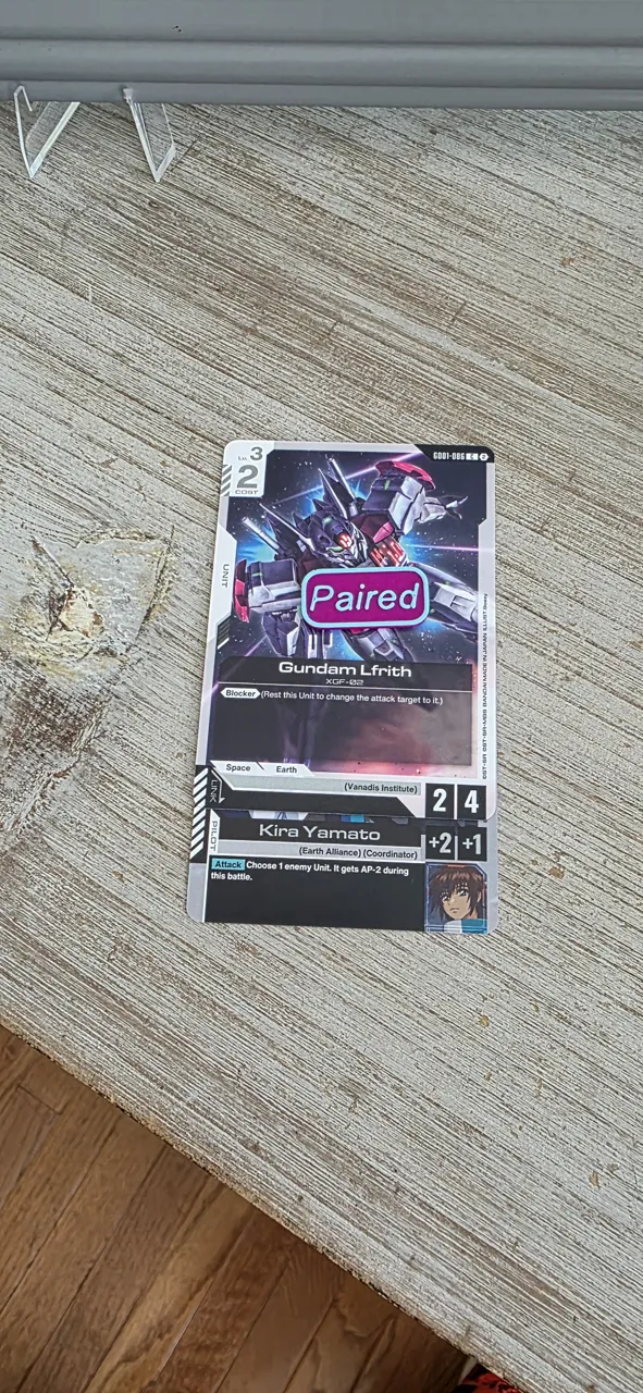 Gundam Card Game TCG Paired Unit and Pilot Marker view 3