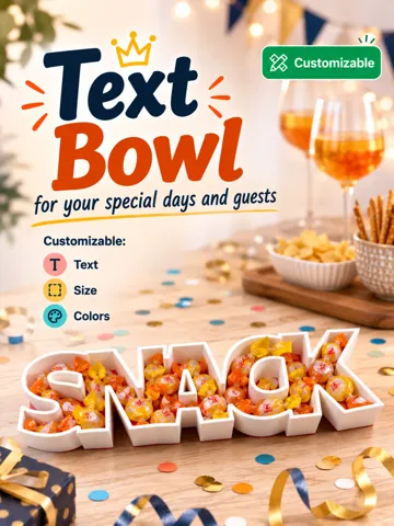 Letrero o emblema decorativo: Text Bowl — Customizable Free-Text Bowl — vista de referencia 2