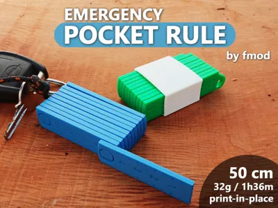 Emergency Pocket Rule 50cm Print-in-Place Keychain