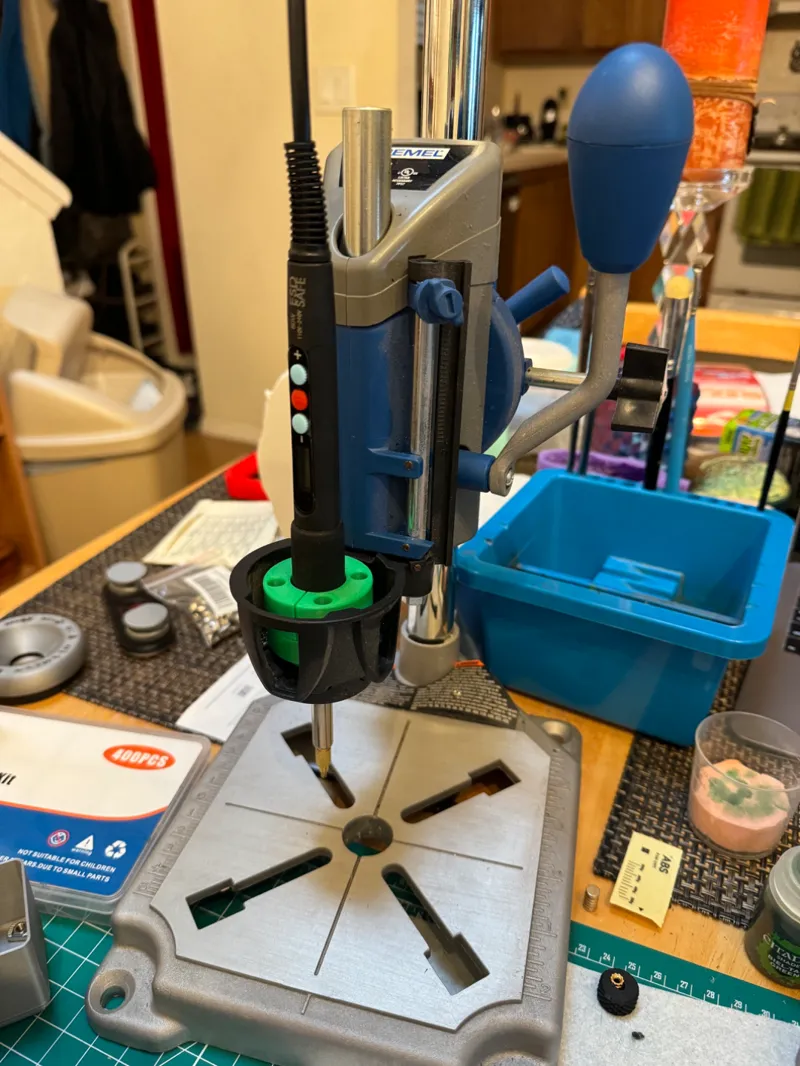 Heatset Iron Dremel drill press adapter