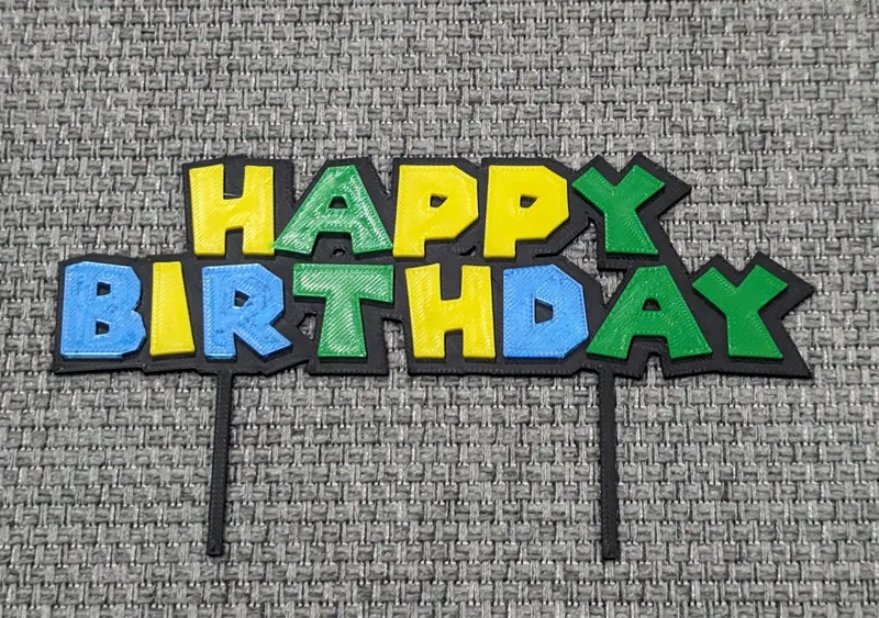 Super Mario 64 Birthday Cake Topper