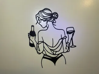 wall-window-door-house wall art-Women with Wine
