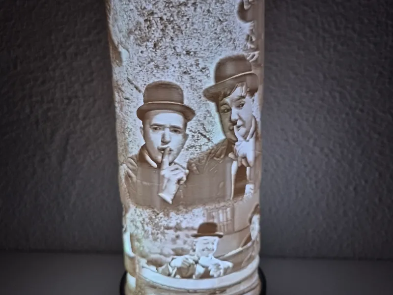 DICK UND DOOF  lithophane Led Lampe 