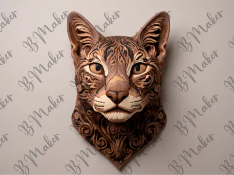 Modelo para impresión 3D: Gato - Arte de pared — referencia de MakerWorld