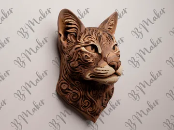 Modelo para impresión 3D: Gato - Arte de pared — vista de referencia 3