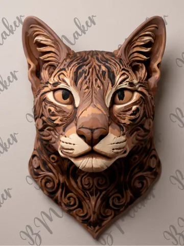 Modelo para impresión 3D: Gato - Arte de pared — vista de referencia 2