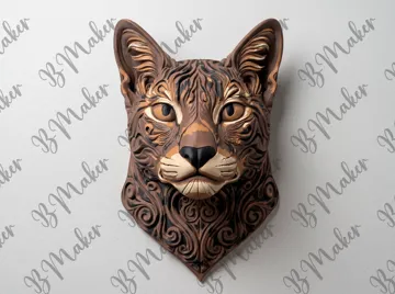 Modelo para impresión 3D: Gato - Arte de pared — vista de referencia 4