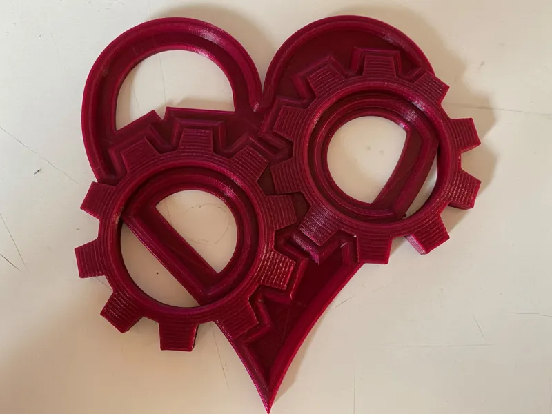 Heart with cogwheels for a perfect relationship