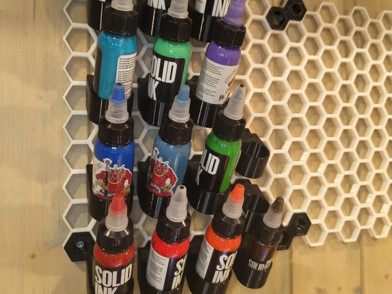 Solid ink tattoo ink bottle honeycomb mount