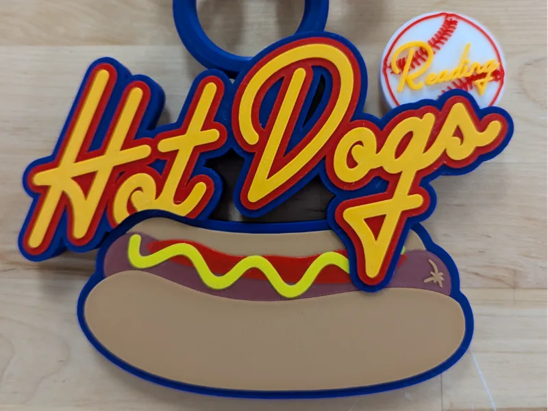 Reading Phillies Hot Dogs Oversized Pendant