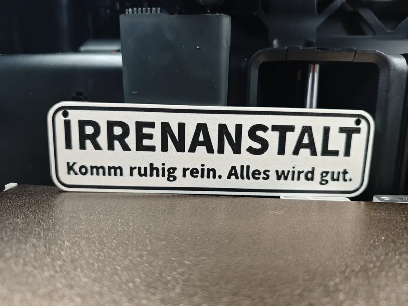 Irrenanstalt – Lustiges Türschild / Wandschild