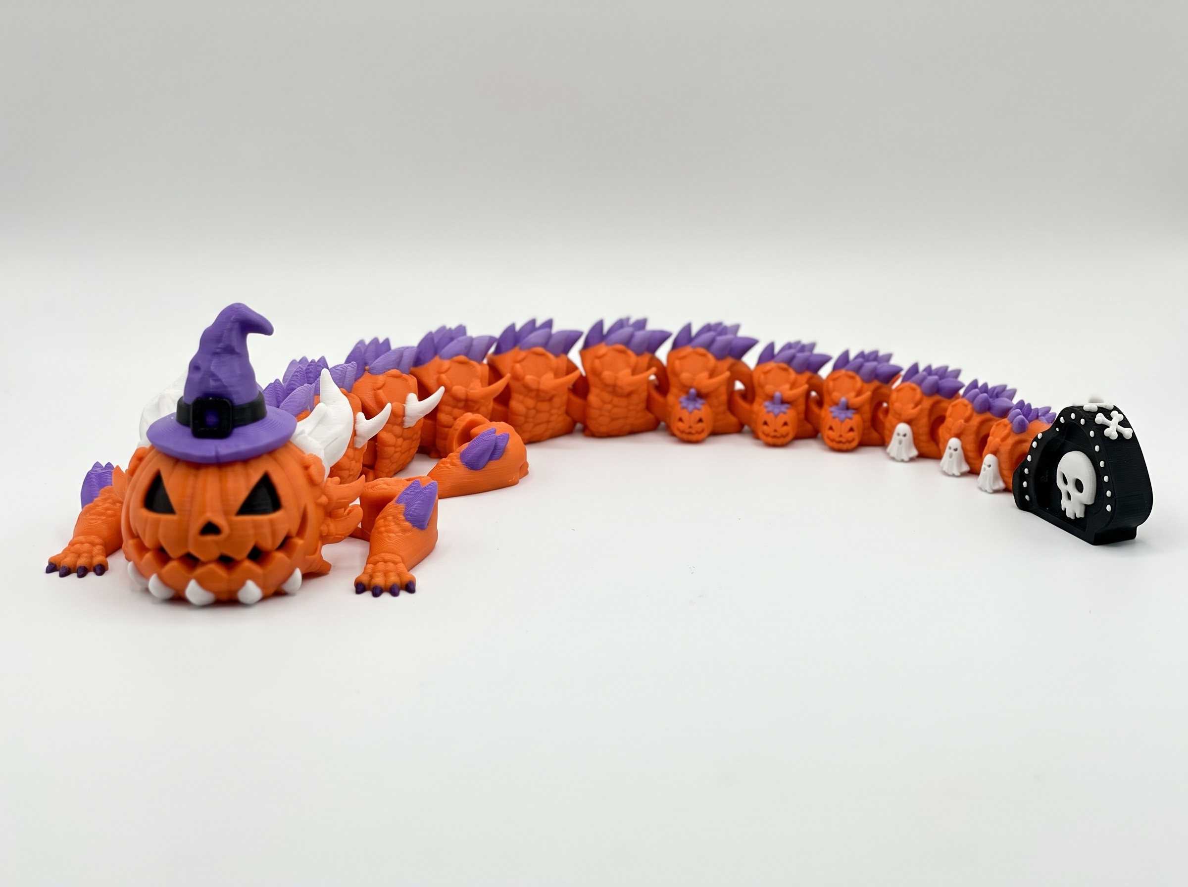 Cute Pumpkin Flexi Dragon – Halloween Toy - 1