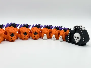 Adorno temático: Cute Pumpkin Flexi Dragon – Halloween Toy — vista de referencia 5