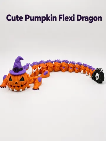 Adorno temático: Cute Pumpkin Flexi Dragon – Halloween Toy — vista de referencia 2